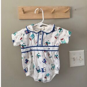 0/3M vintage baseball romper